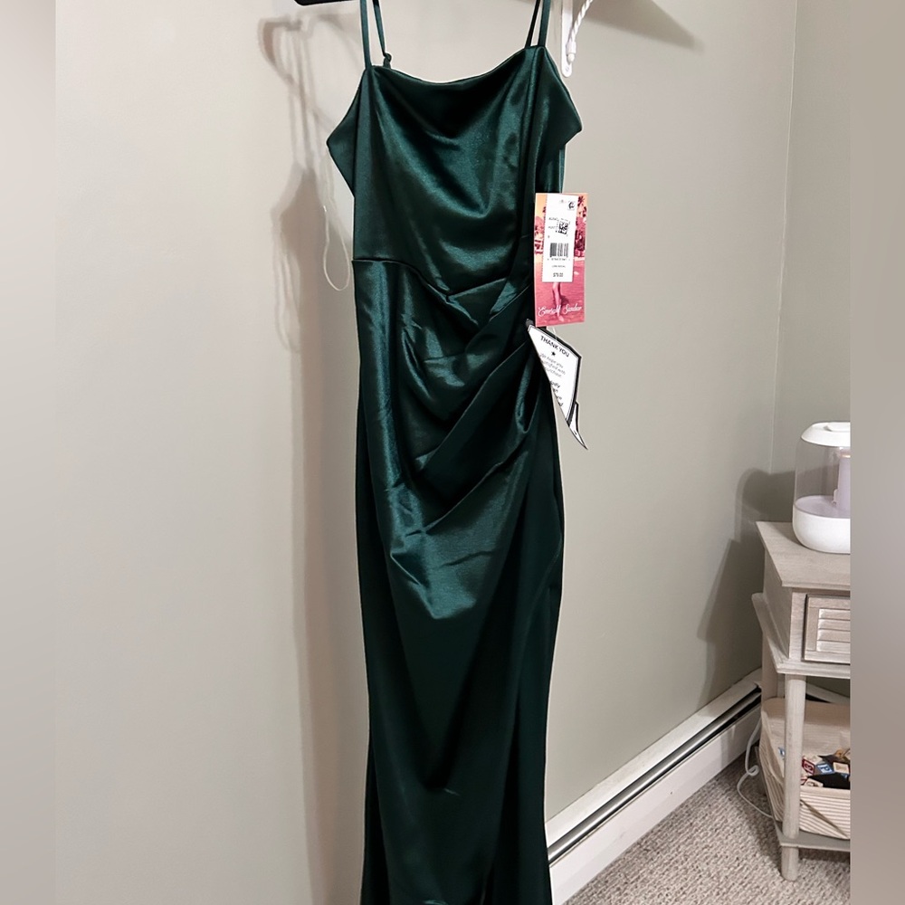 Satin Green Maxi Dress